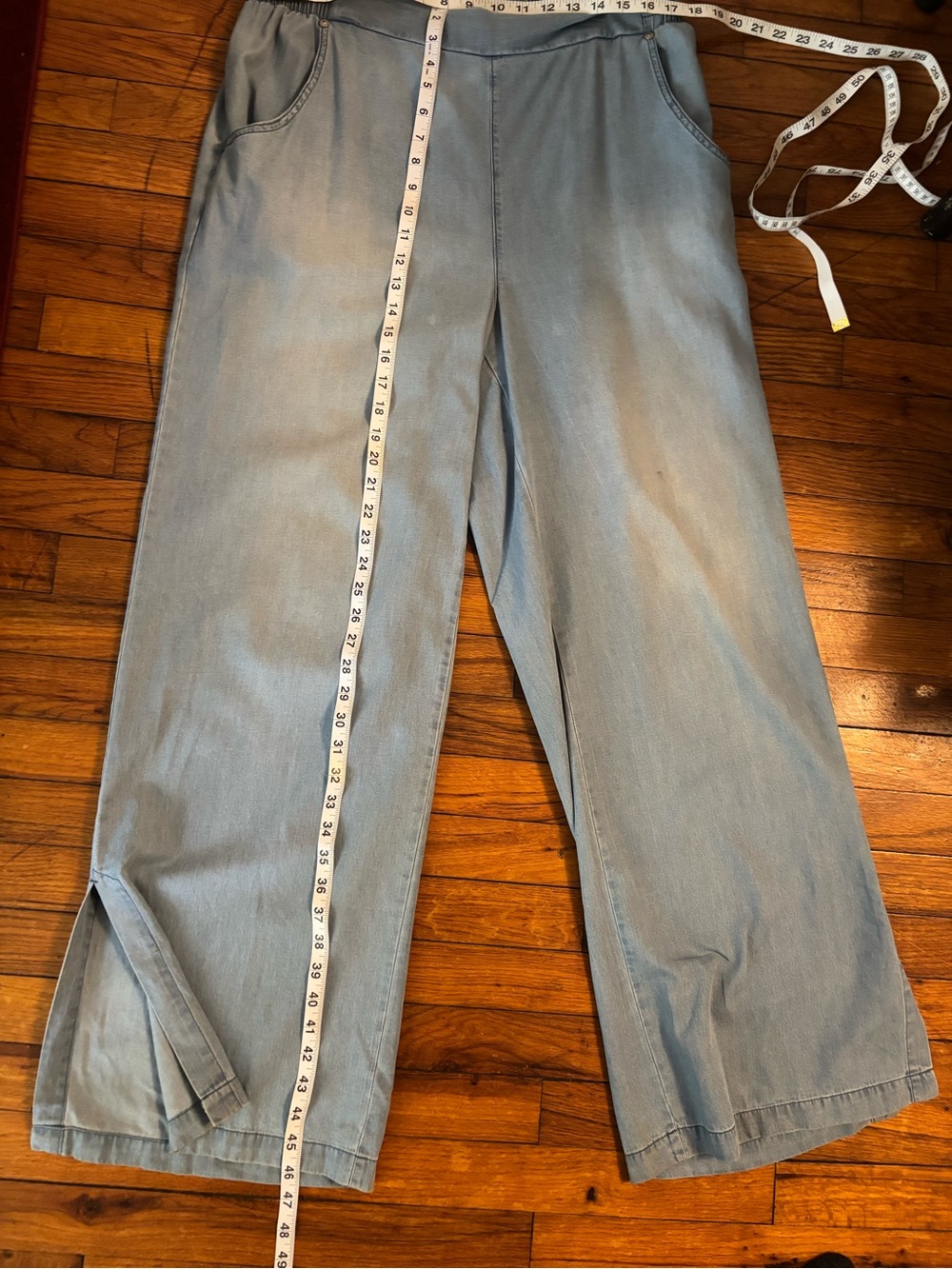 DG2 by Diane Gilman Light Blue Wide-Leg Jeans